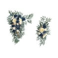 thumbnail image 4 of perfeclan 2 Pieces Wedding Arch Flowers Artificial Floral Swag Rustic Handmade Green Leaves Welcome Sign Decoration for Holiday Wedding Navy, 4 of 9