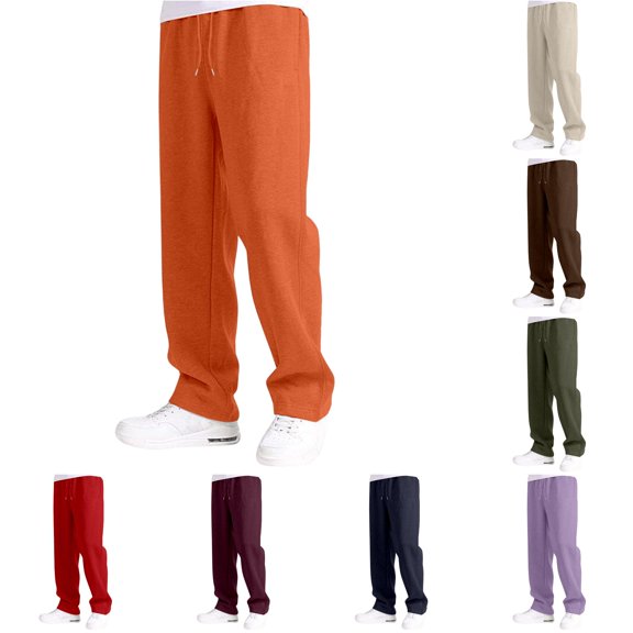 Byoo Little Boy's Elastic Waist Linen Jogger Pants Solid Tapered Fit Outdoor Casual Pants,Orange