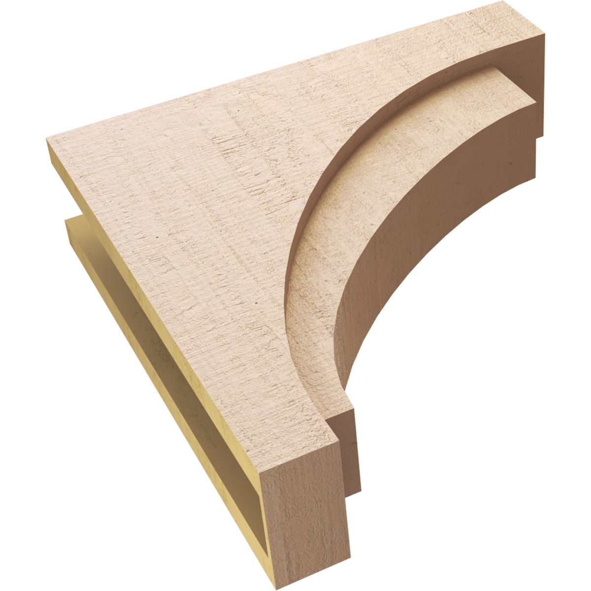7"W x 28"D x 28"H Thin Rivera Rough Cedar Woodgrain TimberThane Corbel, Primed Tan