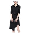 thumbnail image 2 of sunsanly Women Shirt Long Sleeve All Match Loose Commute Mild-length Dressing Up Polyester Irregular Tied Belts Lady Shirt Female Clothing, 2 of 8