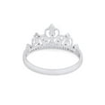 thumbnail image 4 of AFFY Round Cut White Cubic Zirconia Princess Crown Ring In 14k White Gold Over Sterling Silver, 4 of 6