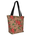 thumbnail image 2 of KLL Tote Bag for Women Rose Mix Leopard 1 Print Shopping Grocery Reusable Bags for Office School Shopping Travel, 2 of 6