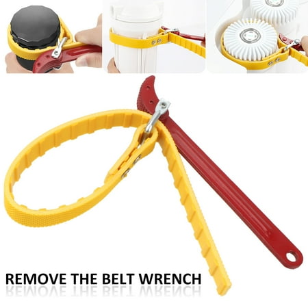 

RELAX Strap Wrench 220LBS Portable Filter Strap Wrench with 18.1in Belt 8.4in Handle Durable Adjustable Belt Strap Wrench for Filters Taps Bottles Sinks PVC Connectors