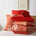 thumbnail image 5 of Davulos Floral Comforter Set Twin Size, 5 Pieces Bed in a Bag Burnt Orange Comforter Set with Sheet, Soft Microfiber Complete Bedding Sets for All Seasons, 5 of 7