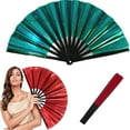 thumbnail image 2 of Line Dancing Fan 2025 - Extra Large Foldable Hand Fan with Holographic Laser Colors - Boots on the Ground Popping Fan for Dancers, Clap Mechanism, Party Decor, 2 of 6