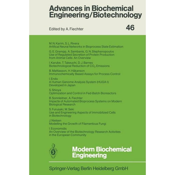 Advances in Biochemical Engineering & Bi Modern Biochemical Engineering, Book 46, (Paperback)