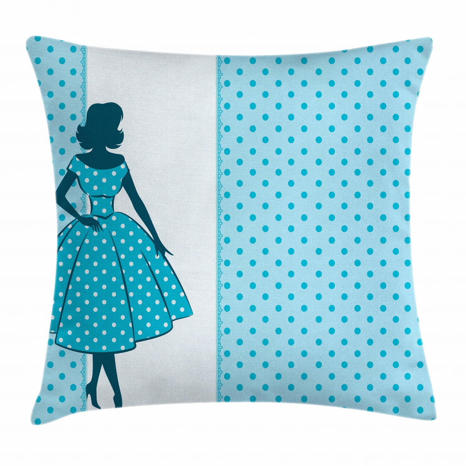 pale blue polka dot dress