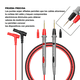thumbnail image 4 of Kit Punta Multimetro Digital Prueba Cable Universal 20amp Malubero  Gris, Rojo, 4 of 4