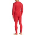 thumbnail image 3 of Indera Men's Cotton Classic Rib Union Suit Pajamas, Red, 3 of 4