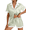 Noble Light Green, variant on Ekouaer Womens Silk Satin Pajama Set Short Sleeve PJs 2 Piece Button Down Top and Shorts Notch Collar Sleepwear Sets Soft Pjs