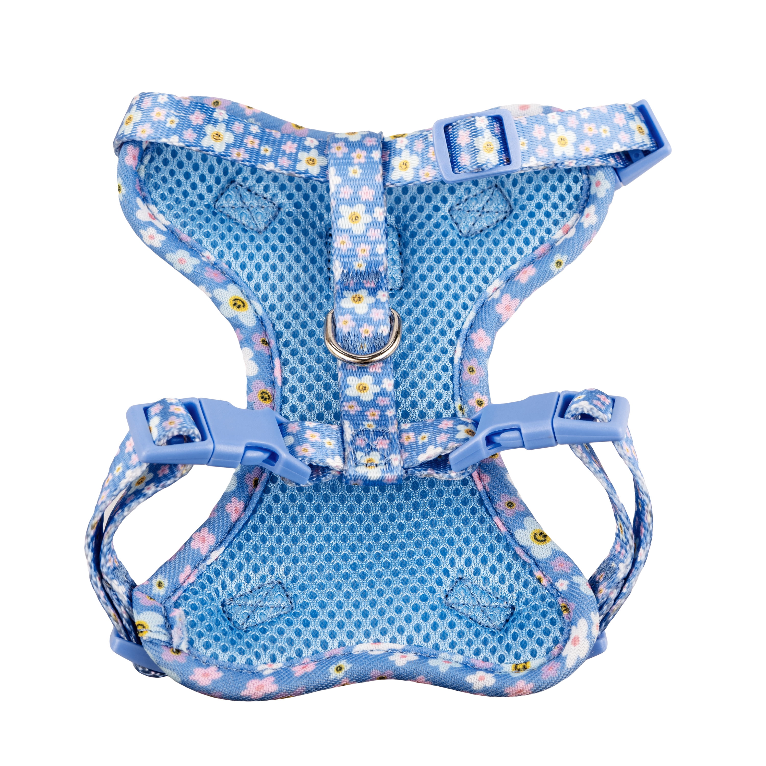 Vibrant Life Polyester Floral Comfort Cat Harness and Leash Set, Blue, One Size