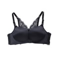 thumbnail image 3 of Sujetador sin costuras Apertura frontal Ropa interior de encaje Sin cables Sexy Bralette transpirable Racerback, Negro, 34/75 Scienceny AP001113-10, 3 of 7