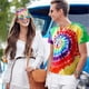 thumbnail image 5 of Conjunto de disfraz de peluca hippie Accesorios hippies Collar y aretes con el símbolo de la paz Pulsera Diadema hippie Gafas de sol Disfraz hippie de Halloween para fiesta temática de los años 60 70, 5 of 7