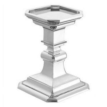 Reed & Barton Heritage Silvertone Metal Large Pillar Candle Holder, Silver