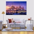 thumbnail image 2 of TISHIRON 3PCS Framed Canvas Wall Art Set,42"x28" Crescent City Connection Bridge Canvas Art Decor, 2 of 7