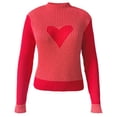 thumbnail image 6 of Valentines Sweaters for Women Color Block Heart Print High Neck Knit Sweater Slim Fit Long Sleeve Pullover for Fall Winter Season RD2 XL, 6 of 6
