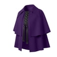 thumbnail image 2 of YTCAMLO Two Tier Flared Hem Lace Up Front Shoulder Cloak, Medieval Vintage Short Cape Poncho, Soft Comfort Cape Wraps, 2 of 6