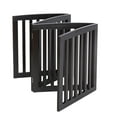 ZENY Entryway Indoor Wood Foldable Dog Pet Gate Fence 4 Panels, Brown