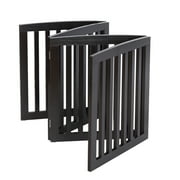 ZENSTYLE Foldable Pet Fence Entryway Dog Fence Pet Gate 4 Panels W/ Protector MDF Frame, Brown