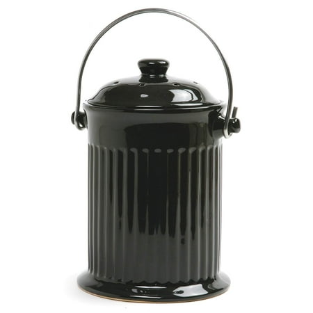 Norpro 1 Gal. Ceramic Kitchen Composter - Black