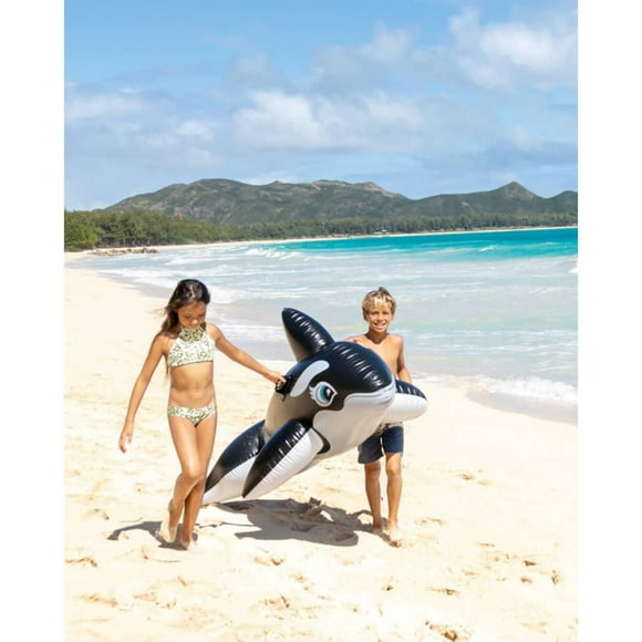 Intex Whale Ride-On for Kids, Age 3+, Inflatable Pool Float with Heavy-Duty Handles