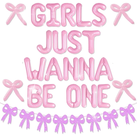 Shiny Letter Balloon Bowknot Party Decoration Set