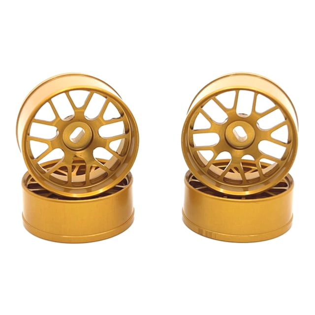 fastboy 4piece 22.5mm Aluminum Alloy Wheel Rims Compatible With Wltoys 1/28 K969 Metal RC Car Upgrade Racing Tire RC Car Gold 1Set