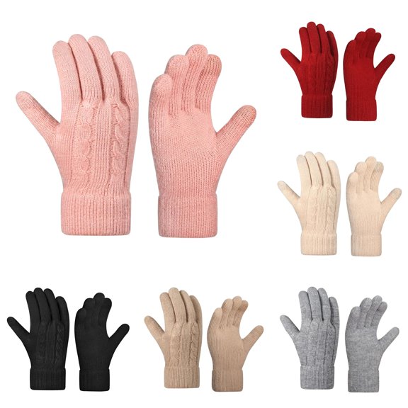 Daznico Winter Gloves, Winter Thermal Knitted for Touchscreen Compatible Double Layer Warm Mittens for Cycling and Outdoor Activities
