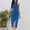 Blue, variant on Jerdar Women's Fashion Sleeveless Stand Collar Slit Irregularity Gown Dresses M