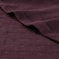 thumbnail image 3 of Superior Basketweave All-Season Cotton Blanket, Full/Queen, Plum, 3 of 11