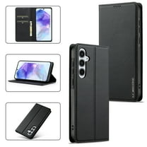 Wallet Case for Samsung Galaxy A15, Classic Shockproof PU Leather Magnetic Flip Cover with Card Holder Stand Feature and Full Body Protection Phone Case Cover for Samsung Galaxy A15, Black