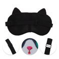 thumbnail image 2 of Unique Bargains 1 Pc Portable Cat Sleep Mask for Hotel Black Fleece, 2 of 3