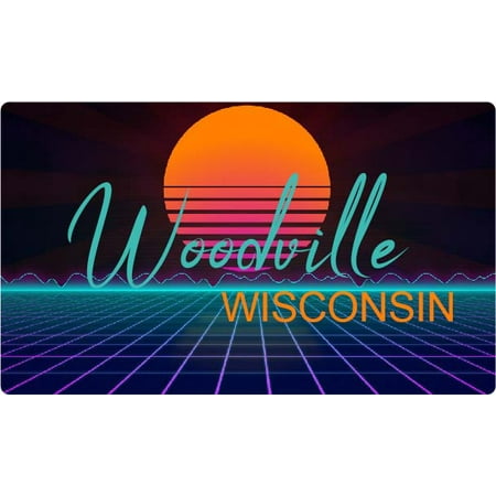 

Woodville Wisconsin 4 X 2.25-Inch Fridge Magnet Retro Neon Design