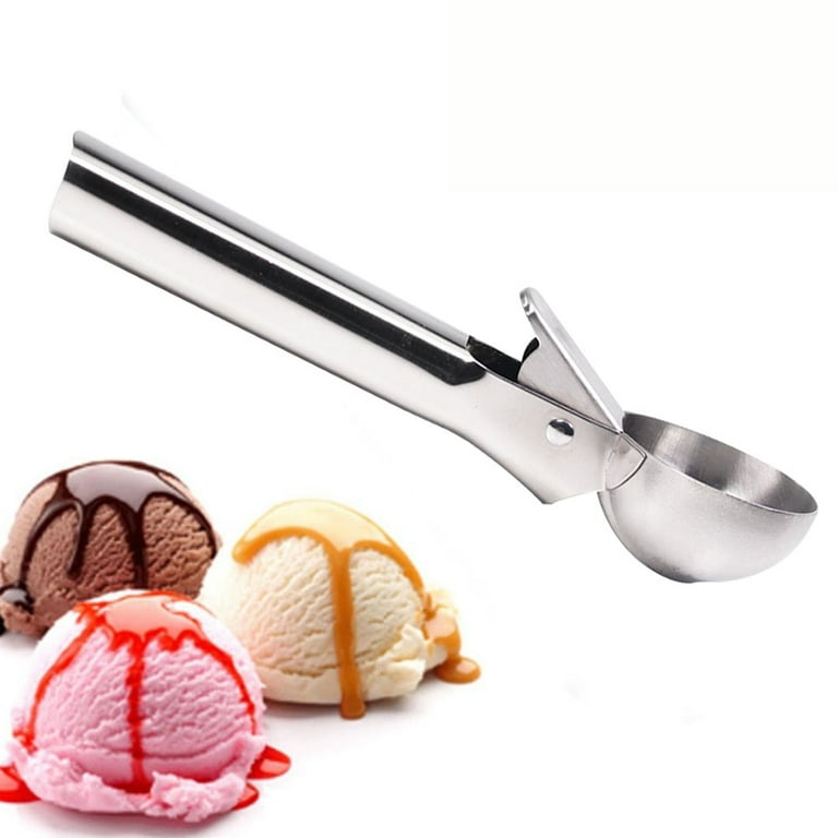 Premium Ice Cream Scoop, Stainless Steel Ice Cream Scooper with Easy Trigger, Cookie Spoon with Comfortable and Anti-Freeze Handle, Perfect for Frozen