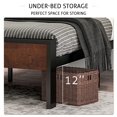 thumbnail image 4 of SHA CERLIN - Cama de metal de 35,5 cm con plataforma y cabecero de madera, base de colchon, sin somier, amplio espacio de almacenamiento, antideslizante y silenciosa, color caoba, 4 of 8