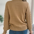 thumbnail image 6 of Women's Long Sleeve Shirt Cable Knit Long Sleeves Crew Neck Soft Casual Pullover Sweaters, 6 of 7