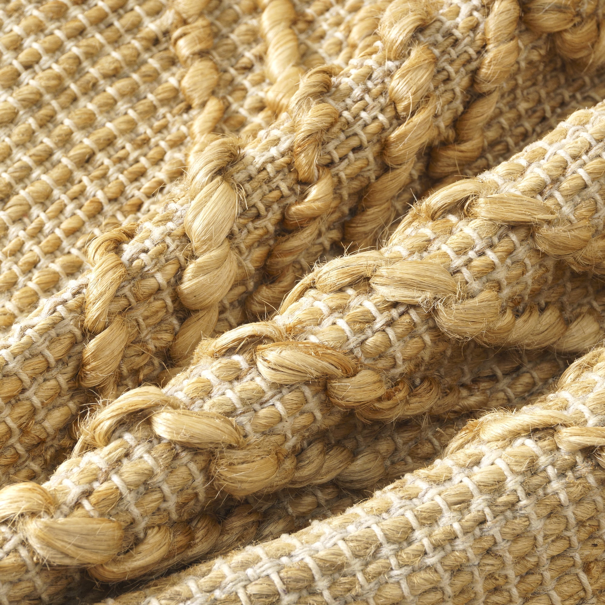 Ox Bay Nel 22" x 22" Natural/Tan Striped Diamond Jute Adult Decorative Throw Pillow