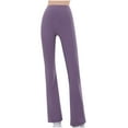 thumbnail image 2 of Elainilye Fashion Yoga Pants Women Flare Pants Athletic Fitness Pants High Waist Butt Lifting Leggings Seamless Pants,Purple, 2 of 5