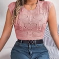 thumbnail image 6 of Women's Round C Neck Sleeveless Knitted Slim Fit Casual Open Navel Vest Oversized Tees for Women T Shirt Women Short Sleeve Women Fit T Shirts Womens T Shirts Multiple Pack Short Sleeve Shirts for, 6 of 7