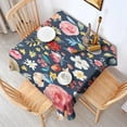 thumbnail image 2 of Pioneer Flower Floral Print Pattern Square Tablecloth,Waterproof Square Table Cover,Wipeable Spillproof Washable Table Cover for Home Kitchen Party Decor 60"x60"(152x152cm), 2 of 6