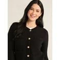 thumbnail image 2 of Free Assembly Women’s and Women 's Plus Welt Pocket Cardigan Sweater, Lightweight, Sizes XS-4X, 2 of 5