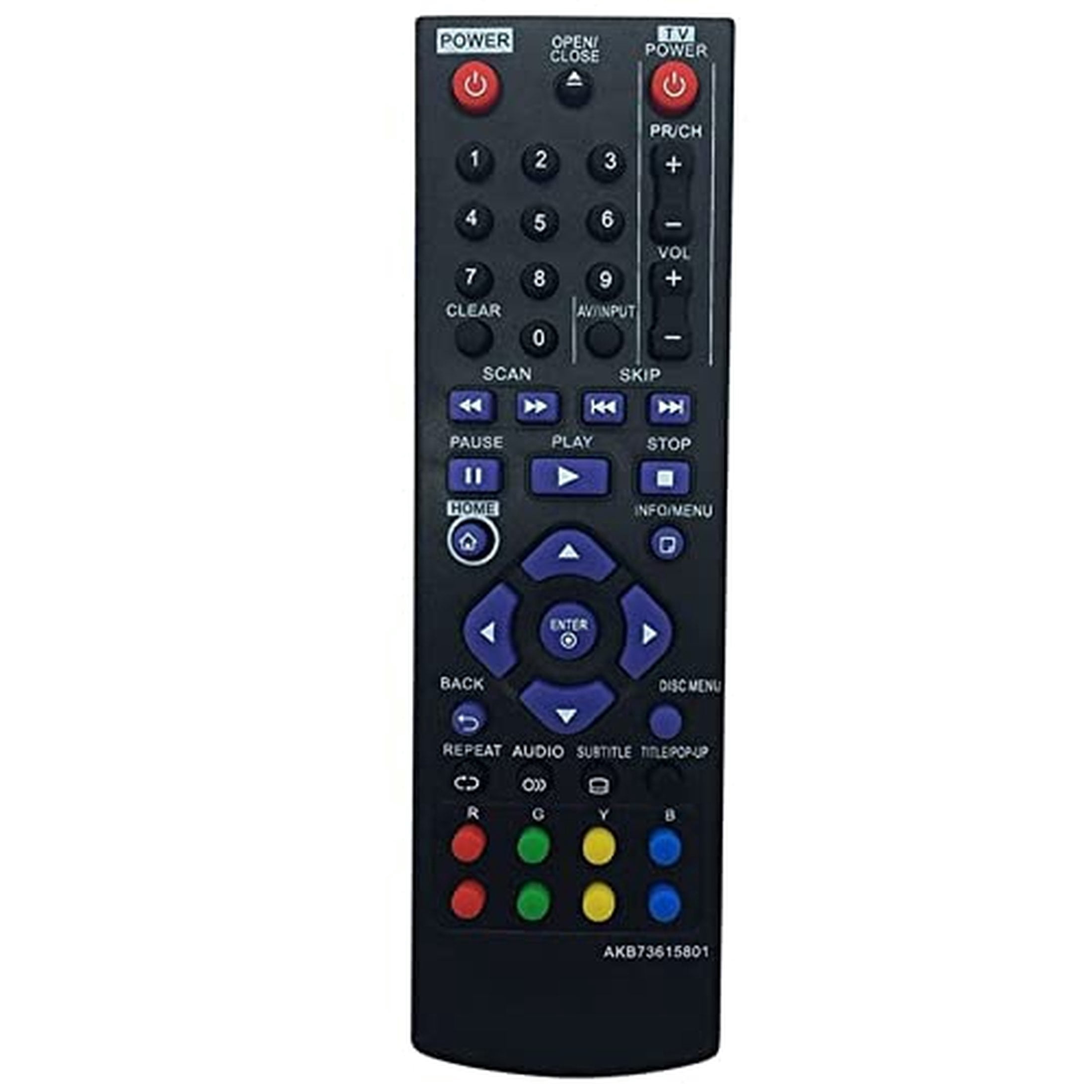 Télécommande Originale LG Pour Lecteur Blu-Ray – AKB73615801 – Noir, Sans Fil (portée <5m)
