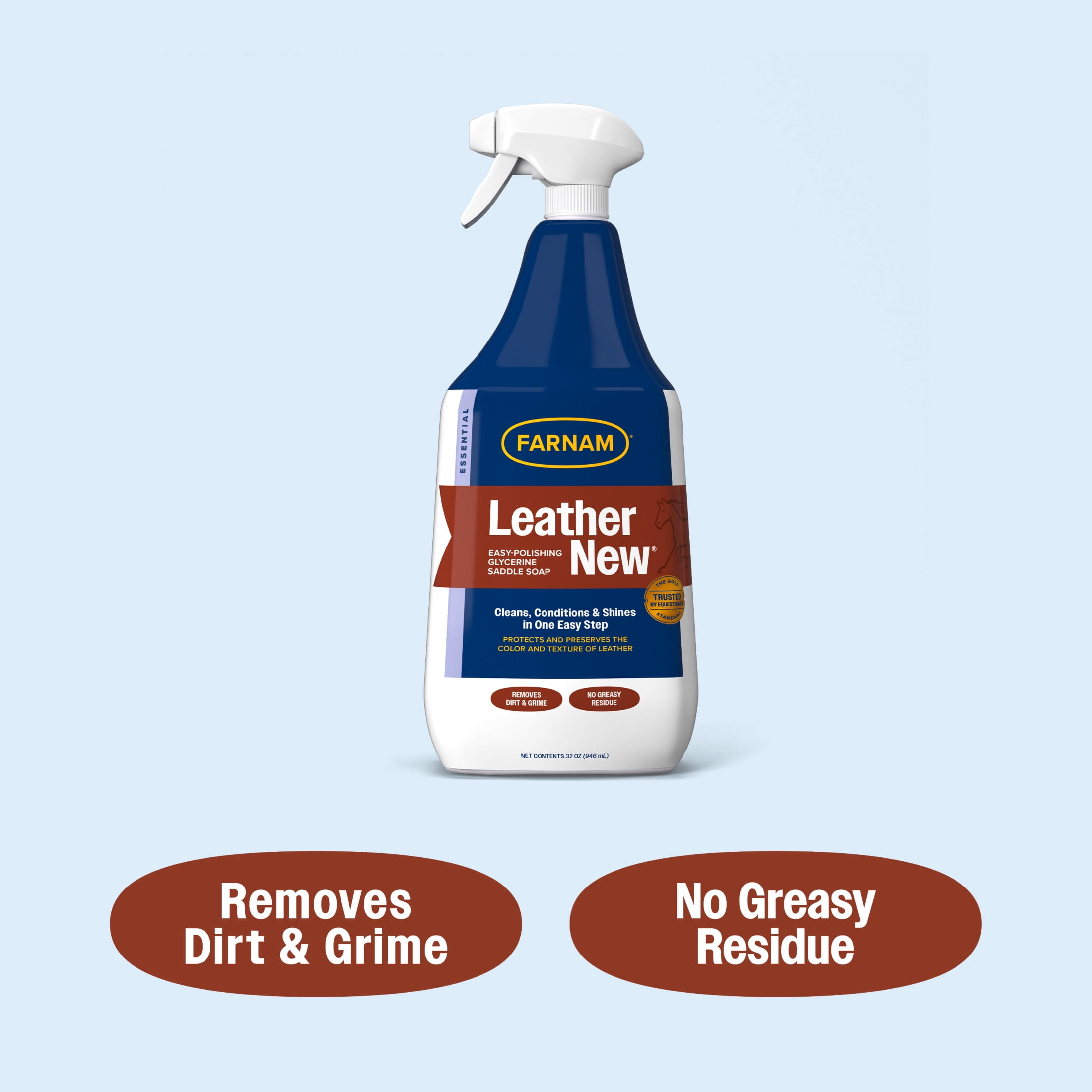 Farnam Leather New Easy-Polishing Glycerine Saddle Soap and Leather Cleaner 32 ounces