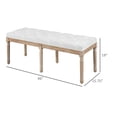 thumbnail image 3 of HOMCOM 46" End of Bed Bench, Upholstered Bedroom Bench, Cream White, 3 of 5