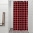thumbnail image 2 of Red and White Checkered Pattern Shower Curtain 36"x72" ,Bathroom Decorative Shower Curtains Set with 12 Hooks,Modern Waterproof Washable Shower Curtain, 2 of 6