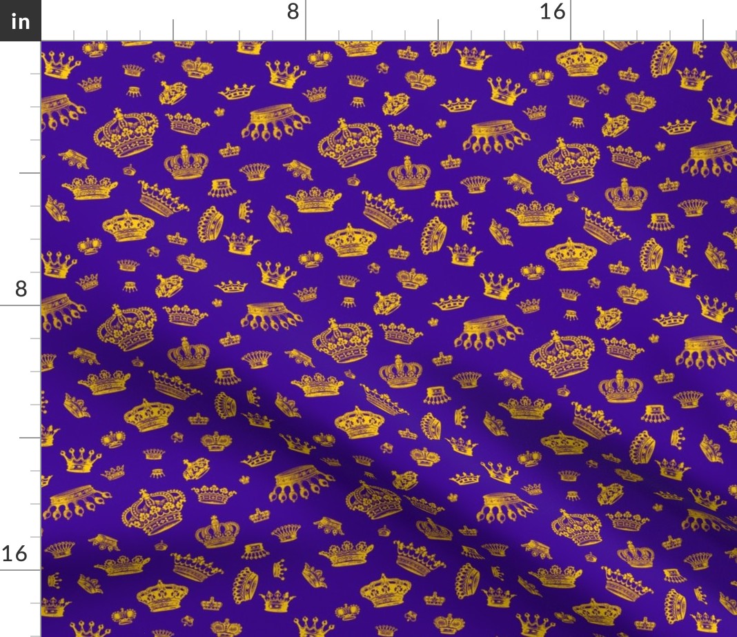 Royal Queen King Upholstery Fabric Crowns Fabric Printed by Spoonflower BTY