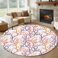 thumbnail image 3 of Summer Watercolor Style Round Area&nbsp;Rug 7ft Yellow Ocean Coral Non-Slip&nbsp;Washable Circle Rugs Soft Felt Indoor Floor Mat for Bedroom Kitchen Living Room Bathroom, 3 of 9