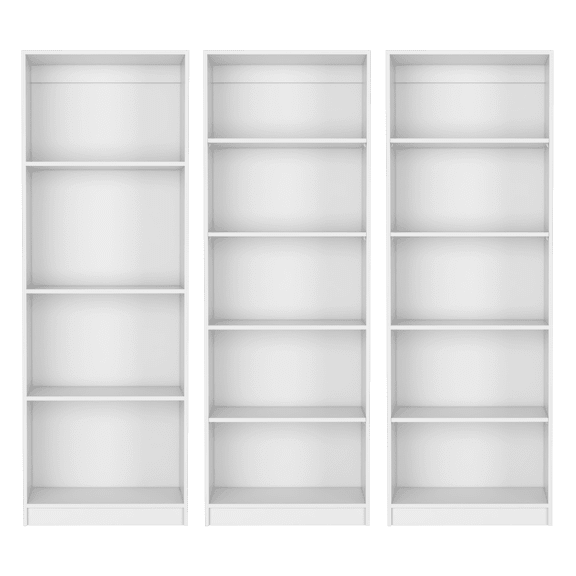 Newboti Furniture Blende 3 Piece Living Room Set with 3 Bookcases, White 40143