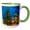 Green/White, variant on 3drose, Santa Claus Village at Dusk, Rovaniemi, Finland, 11oz Two-tone Red Mug