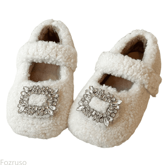 Fozruso Girls Lined Slippers Soft Sole Indoor Outdoor Cozy Warm Shoes For Toddler Little Kid Big Youth,Warm Slippers Sizes 6.5 Little Kid(1-1.5 Years)